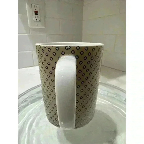 Fitz and Floyd Coffee Mug, Pretty Tea Cup, preppy plaid - Picture 4 of 8